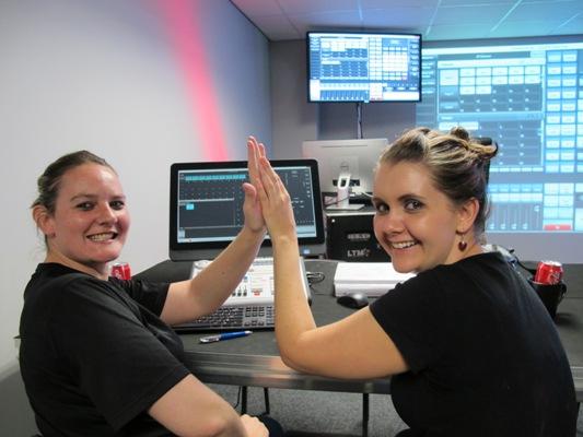 “High five sister” we’ve programmed our first cue. Amanda Bell and Angela Botha