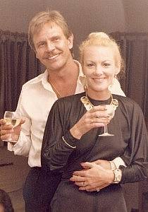 Louwrens Snyman with Claire at an opening night in 1982
