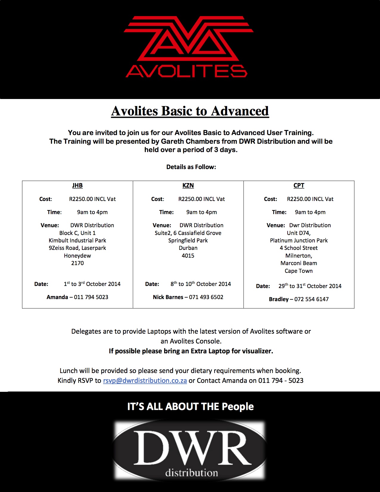 Avolites Basic to Advanced Training  October 2014- Invite