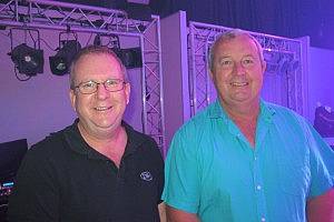 Dave Whitehouse from DWR with Andre Roussouw from SABC TV Outside Broadcasts