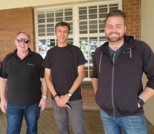 ian-staddon-of-digico-with-dwrs-duncan-riley-and-kyle-robson-at-the-aardklop-festival-in-potchefstroom-during-ians-visit-to-south-africa