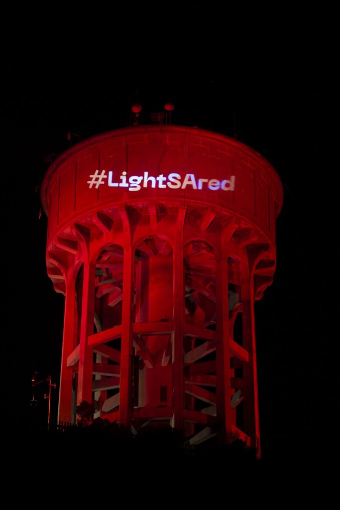 Robe LightSARed Northcliff Water Tower IMG 0392 1 photo by Duncan Riley
