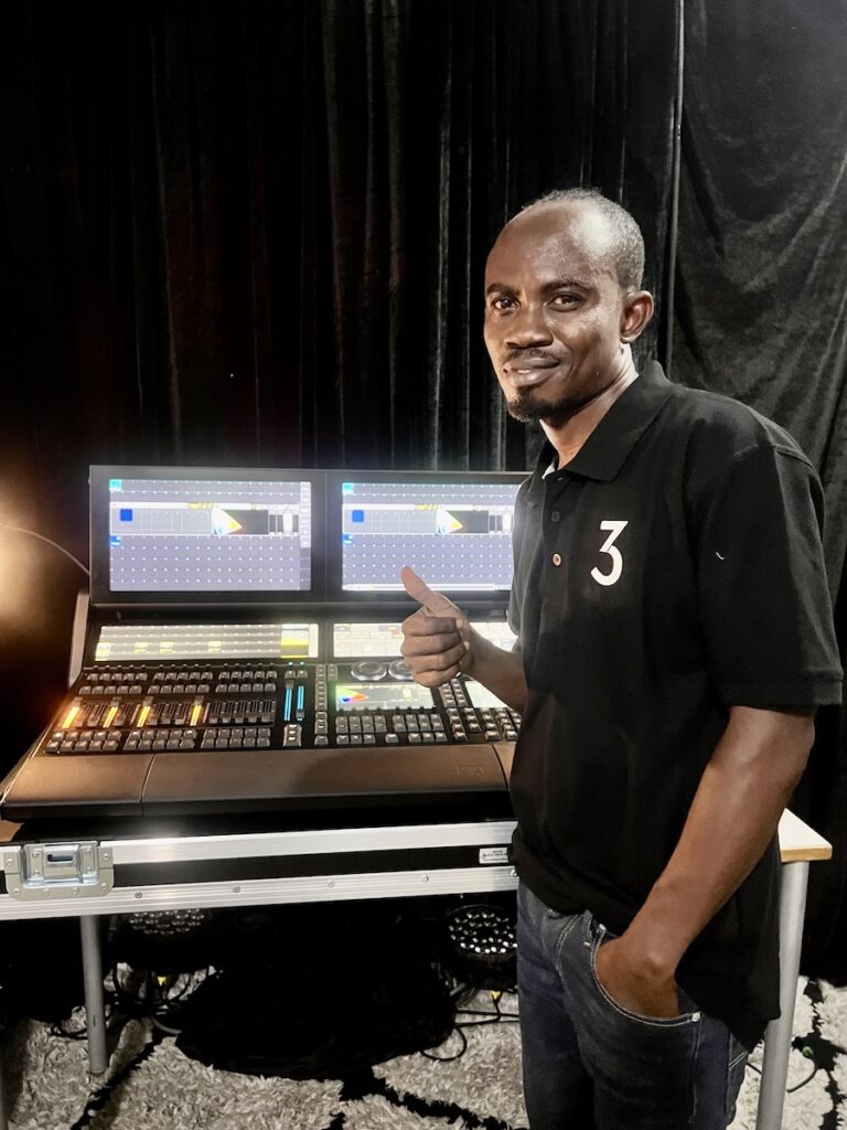 1 Sampson Oppong of Highend Production and his new grandMA3 light