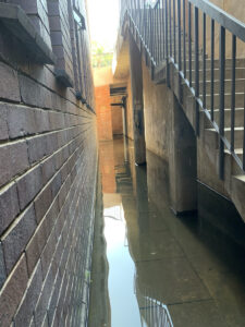 Flooding outside the theatre