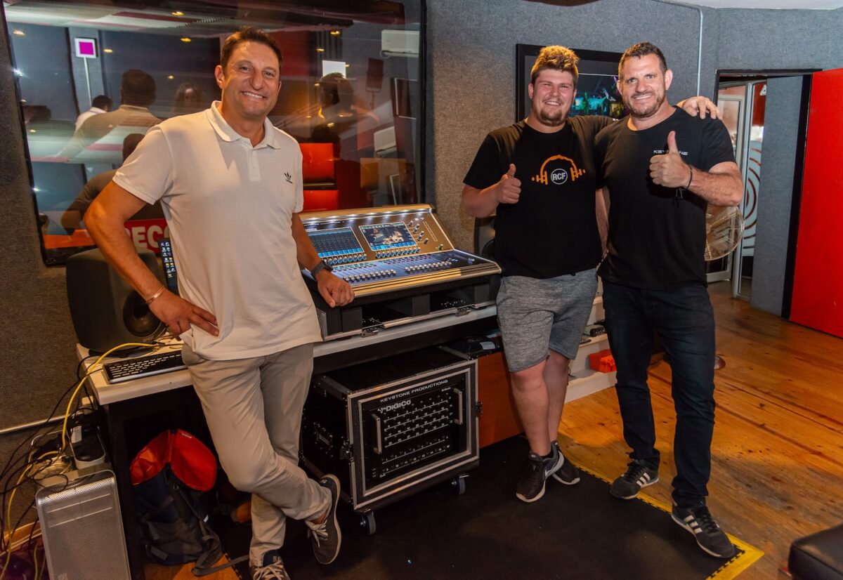 Keystone Productions Justin Le Roux Ryan Towell and Jonathan Le Roux with their new DiGiCo S21